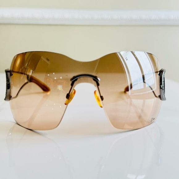 RARE 🧚🏻‍♀️ Vintage Dior Rimless Diorly 1 light brown sunglasses. - Picture 2 of 5